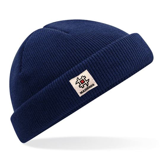 Cappello di lana Fisherman recycled - Navy Oxford