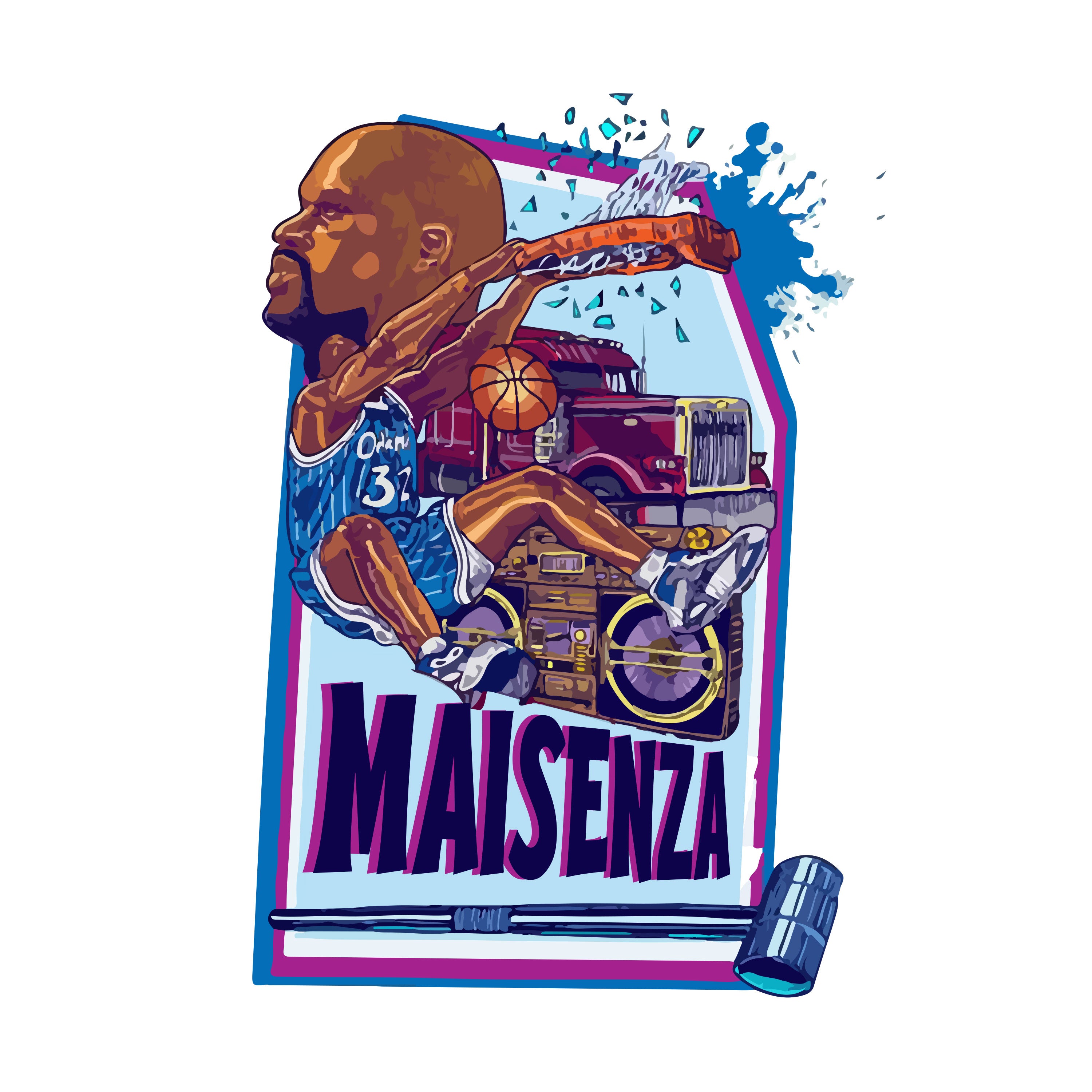 Felpa Maisenza # Sport Graphic Shaq - Rust
