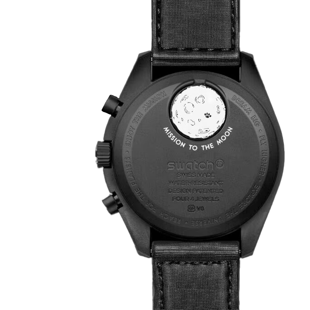 Swatch x Omega Bioceramic Moonswatch Mission To Moonphase - New Moon Snoopy