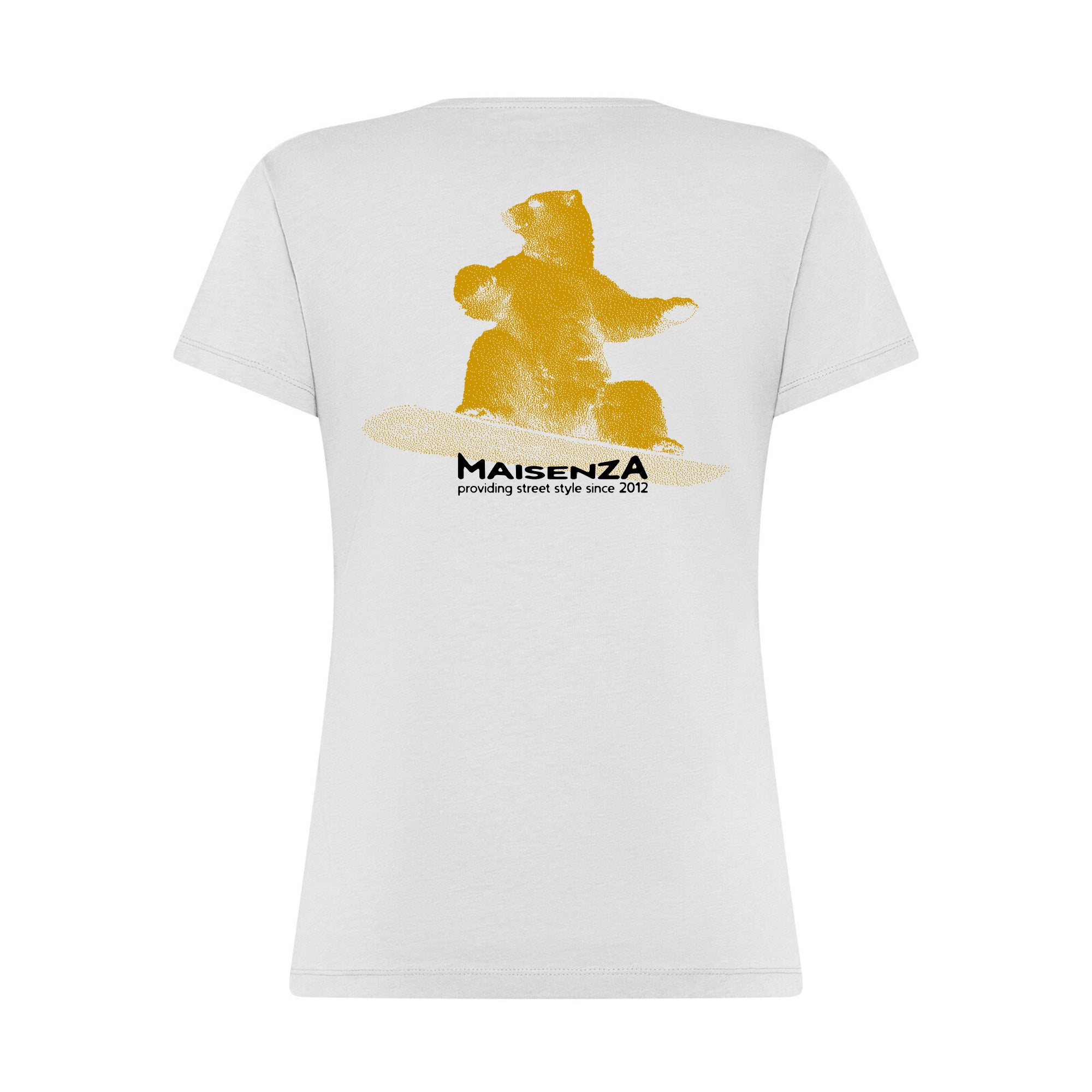 T-shirt Glitch Donna - Orso snowboarder