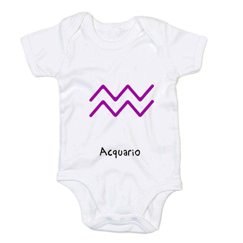Body neonato con stampa Zodiaco - Acquario