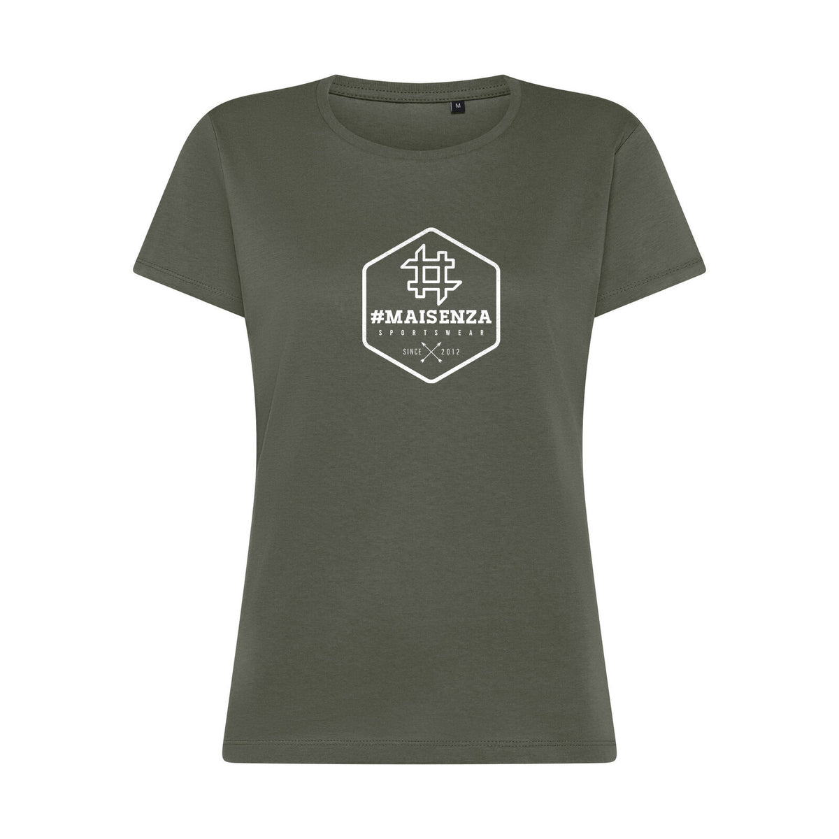 Box logo tee donna - Verde terra, fronte