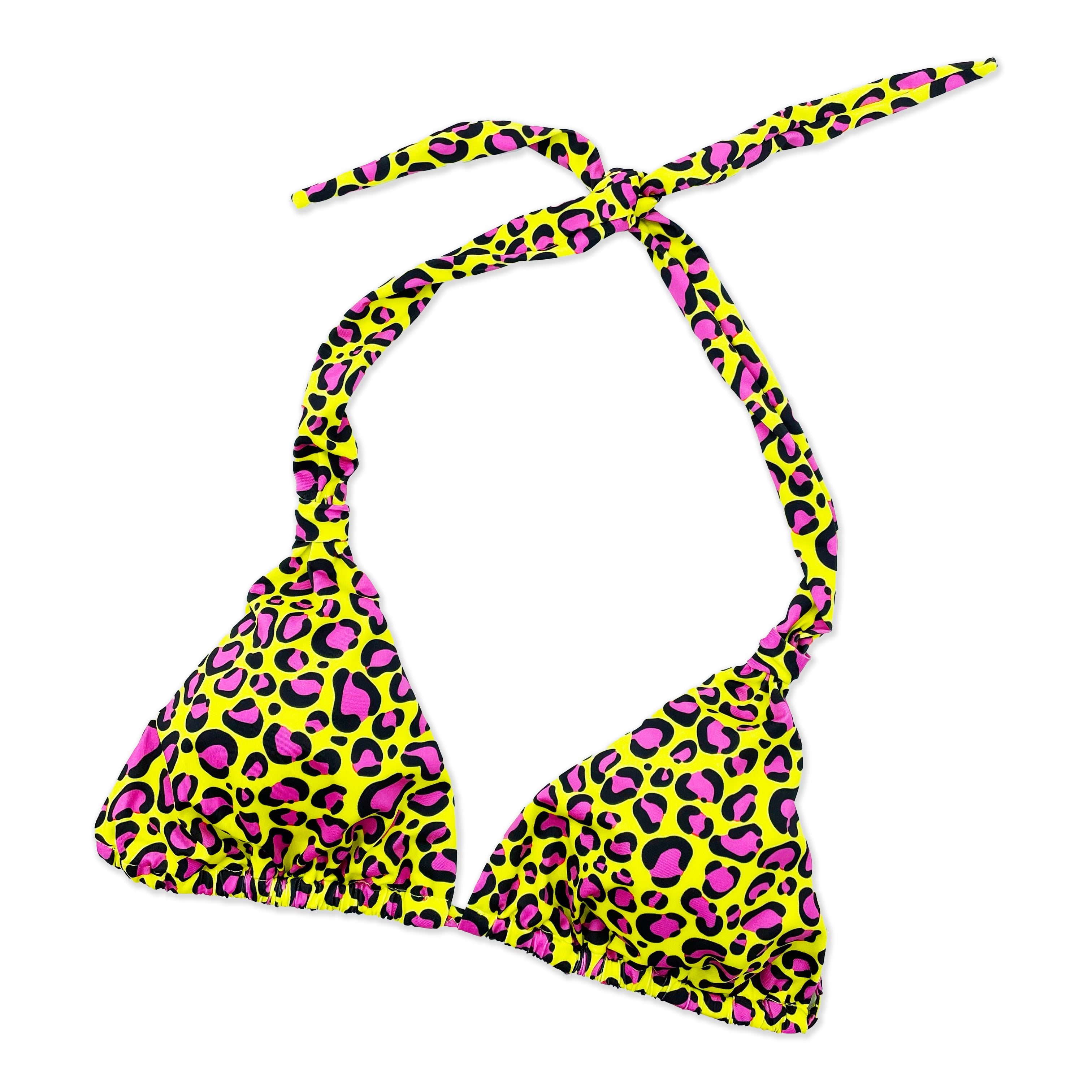 Top Triangolo - Leopard giallo e fucsia