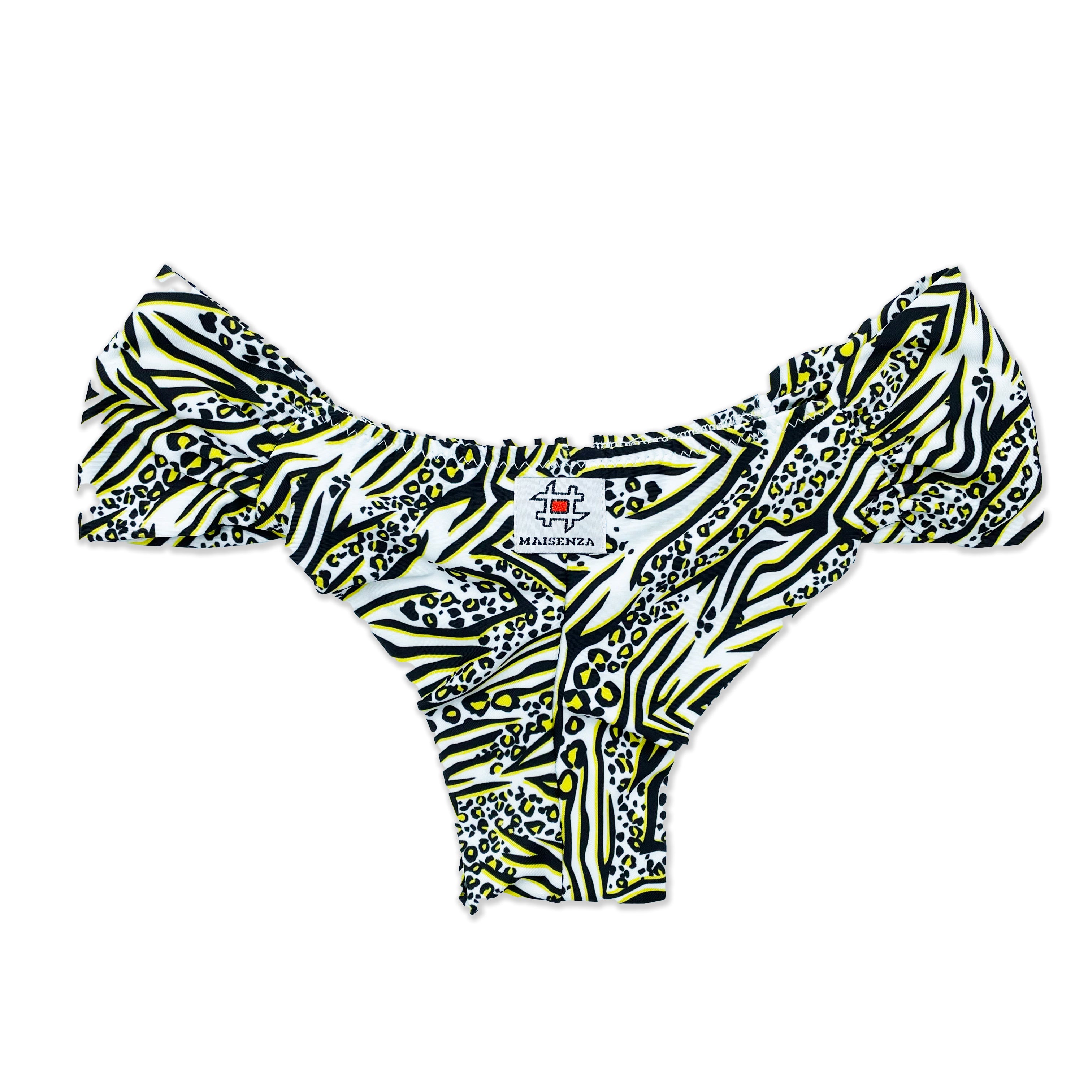 Monokini Fascia - Leopard bianco e nero