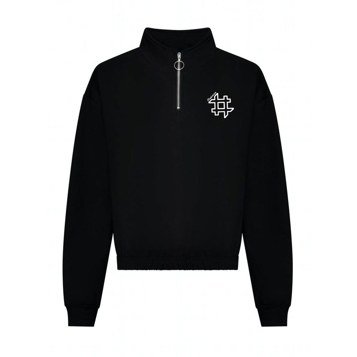 Felpa crop con Zip - Nero