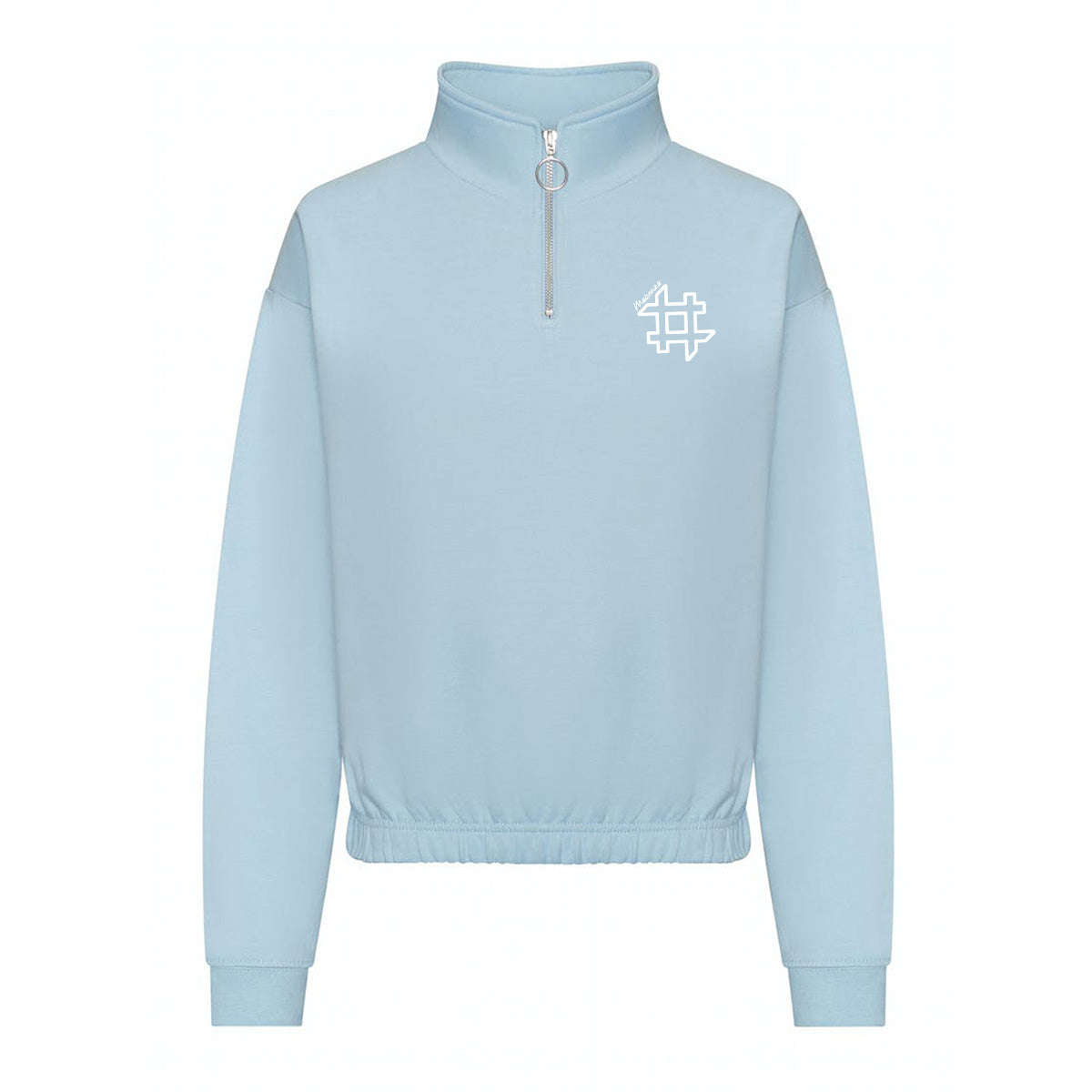 Felpa crop con Zip - Azzurro cielo