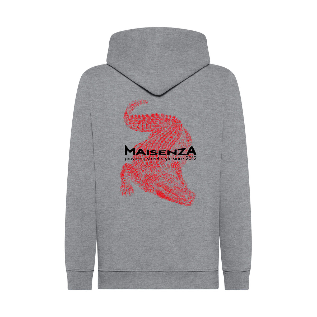 Glitch Croc hoodie Grigio melange retro - Maisenza # Forte dei Marmi