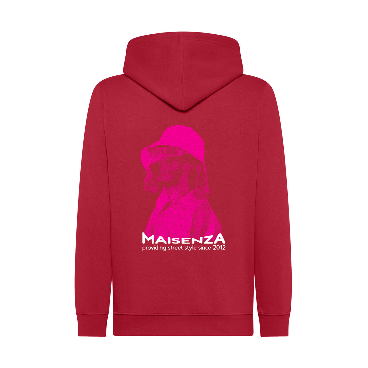 Glitch Dog hoodie Cardinal retro - Maisenza # Forte dei Marmi