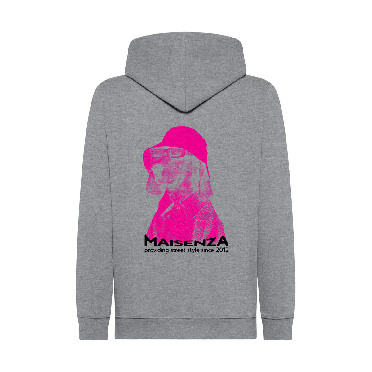 Glitch Dog hoodie Grigio melange retro - Maisenza # Forte dei Marmi