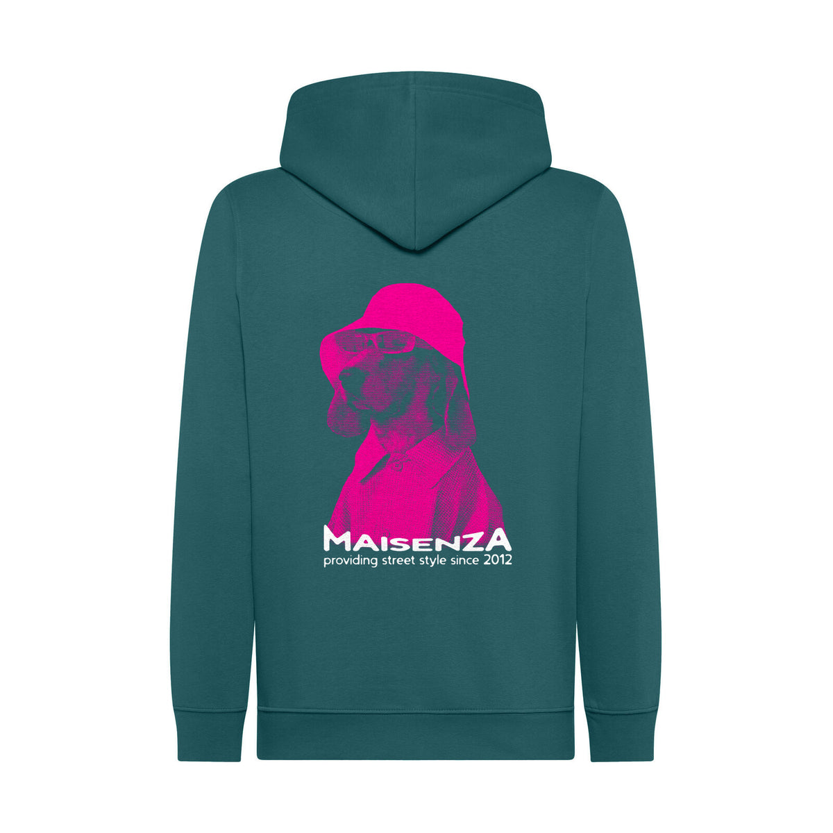 Glitch Dog hoodie Petrolio retro - Maisenza # Forte dei Marmi