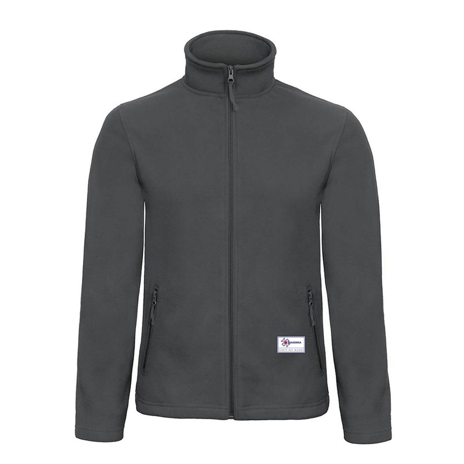 Sweater jacket in pile Label - Grigio antracite