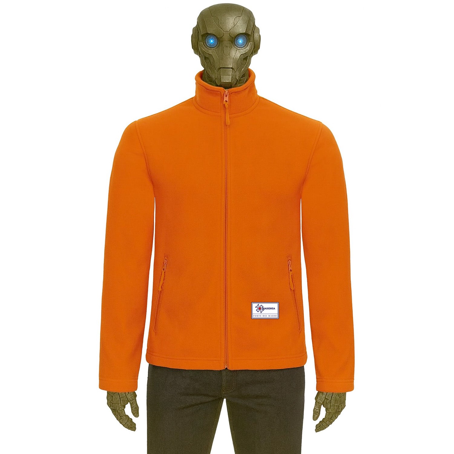 Sweater jacket in pile Label - Arancio