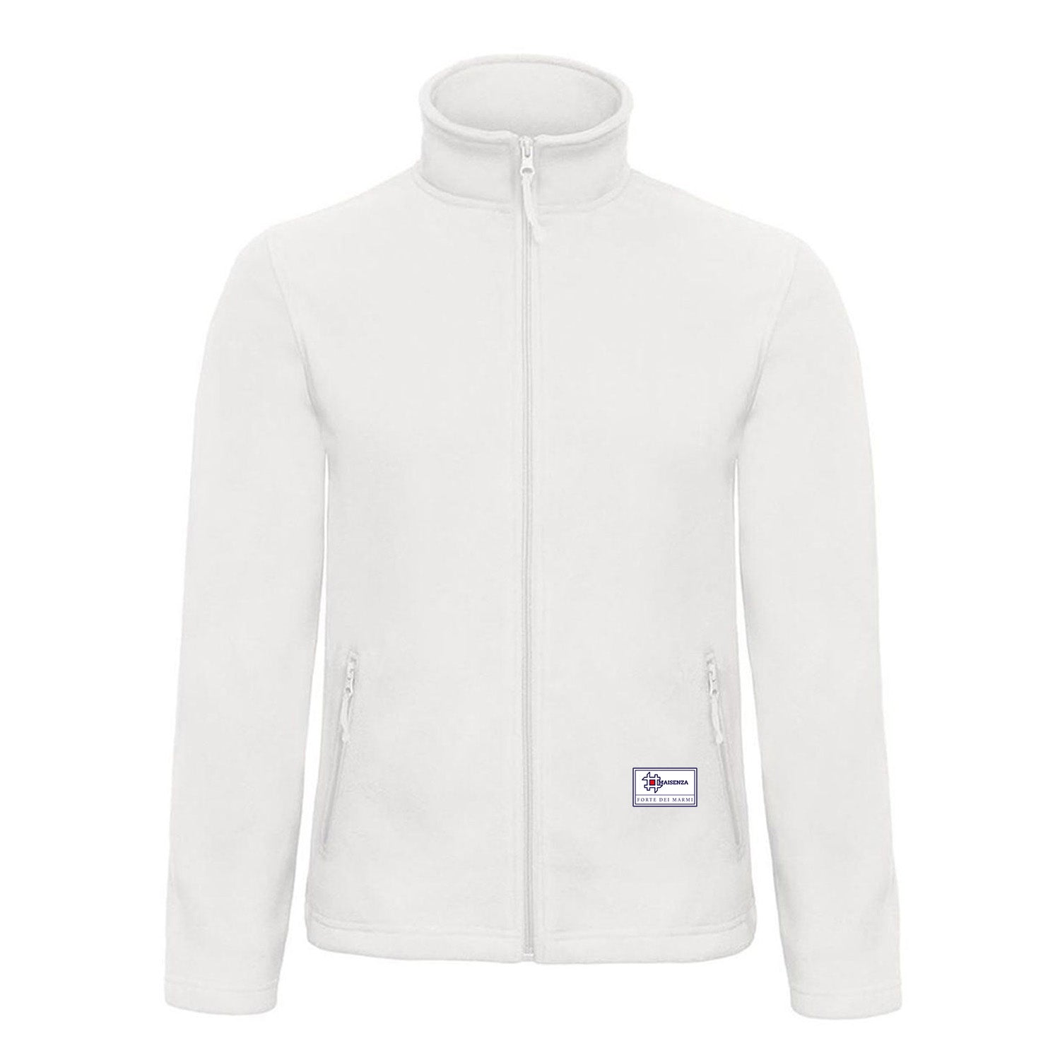 Sweater jacket in pile Label - Bianco