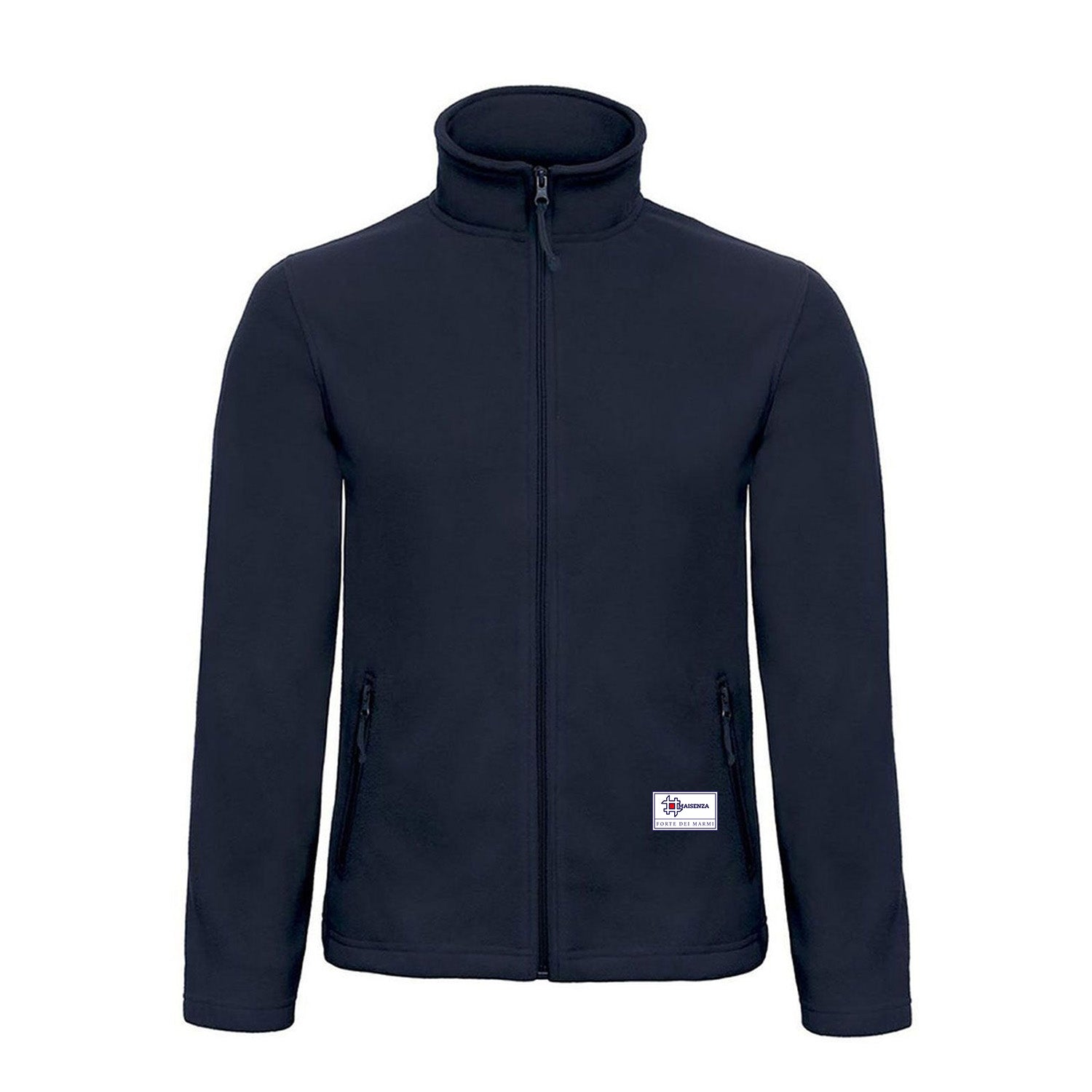 Sweater jacket in pile Label - Navy