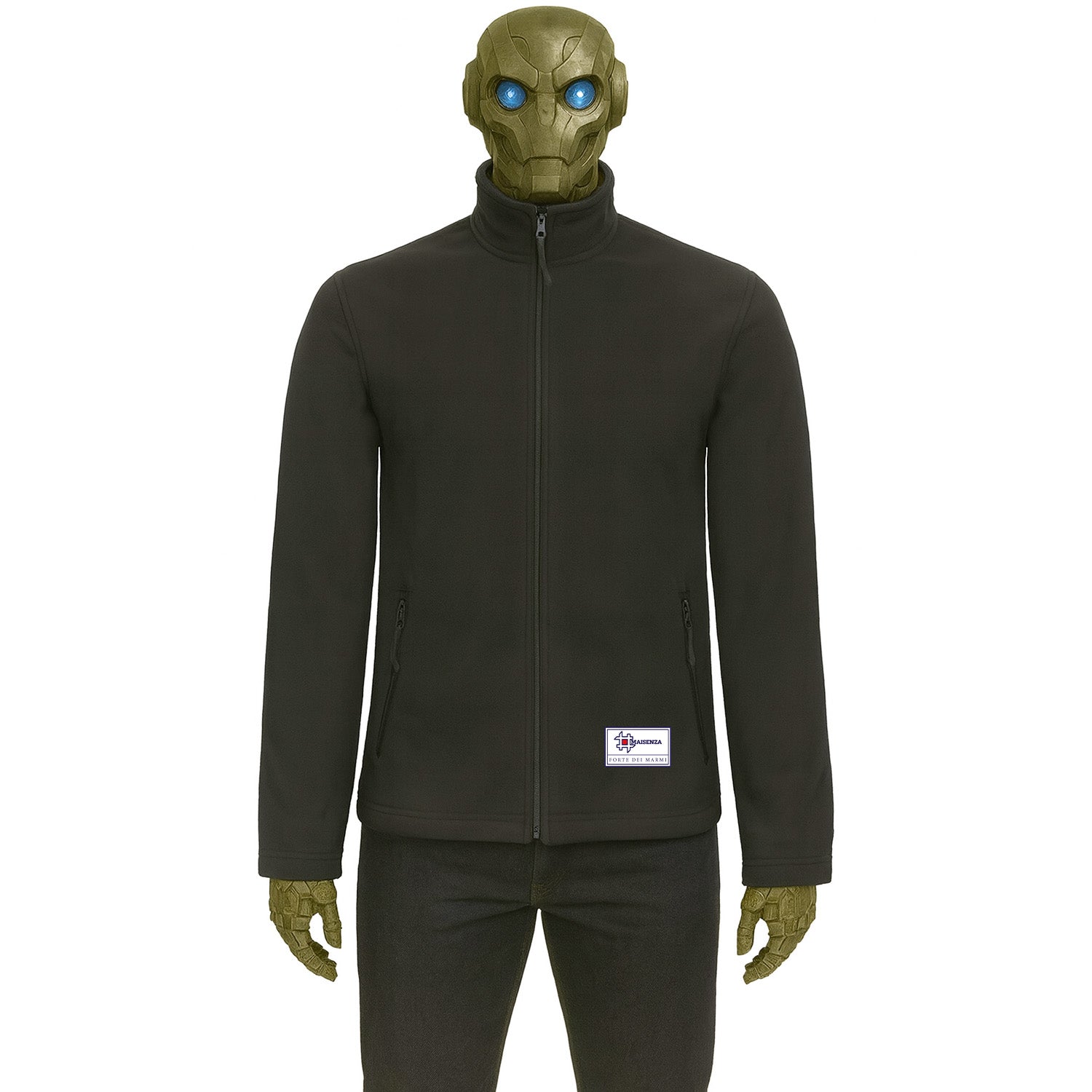 Sweater jacket in pile Label - Nero