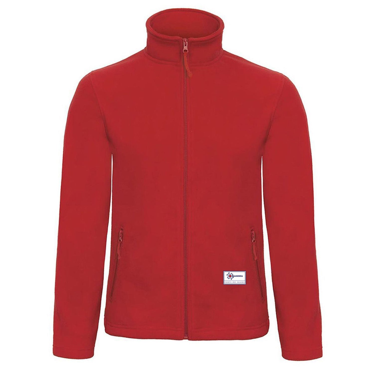 Sweater jacket in pile Label - Rosso