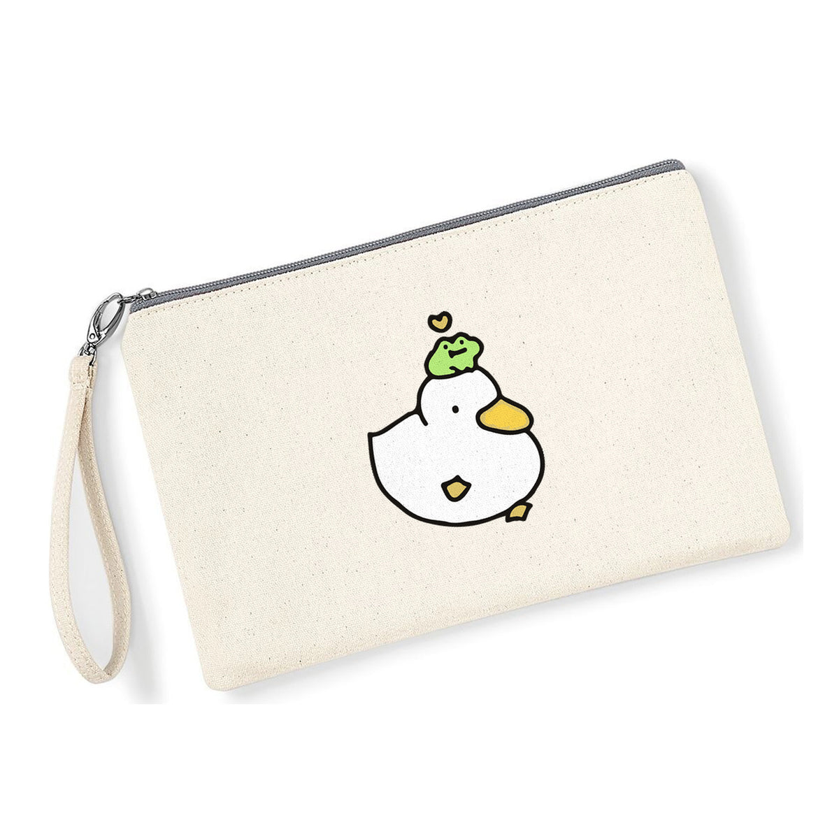 Pochette Amici in cotone canvas zip grigio chiaro - Maisenza # Forte dei Marmi