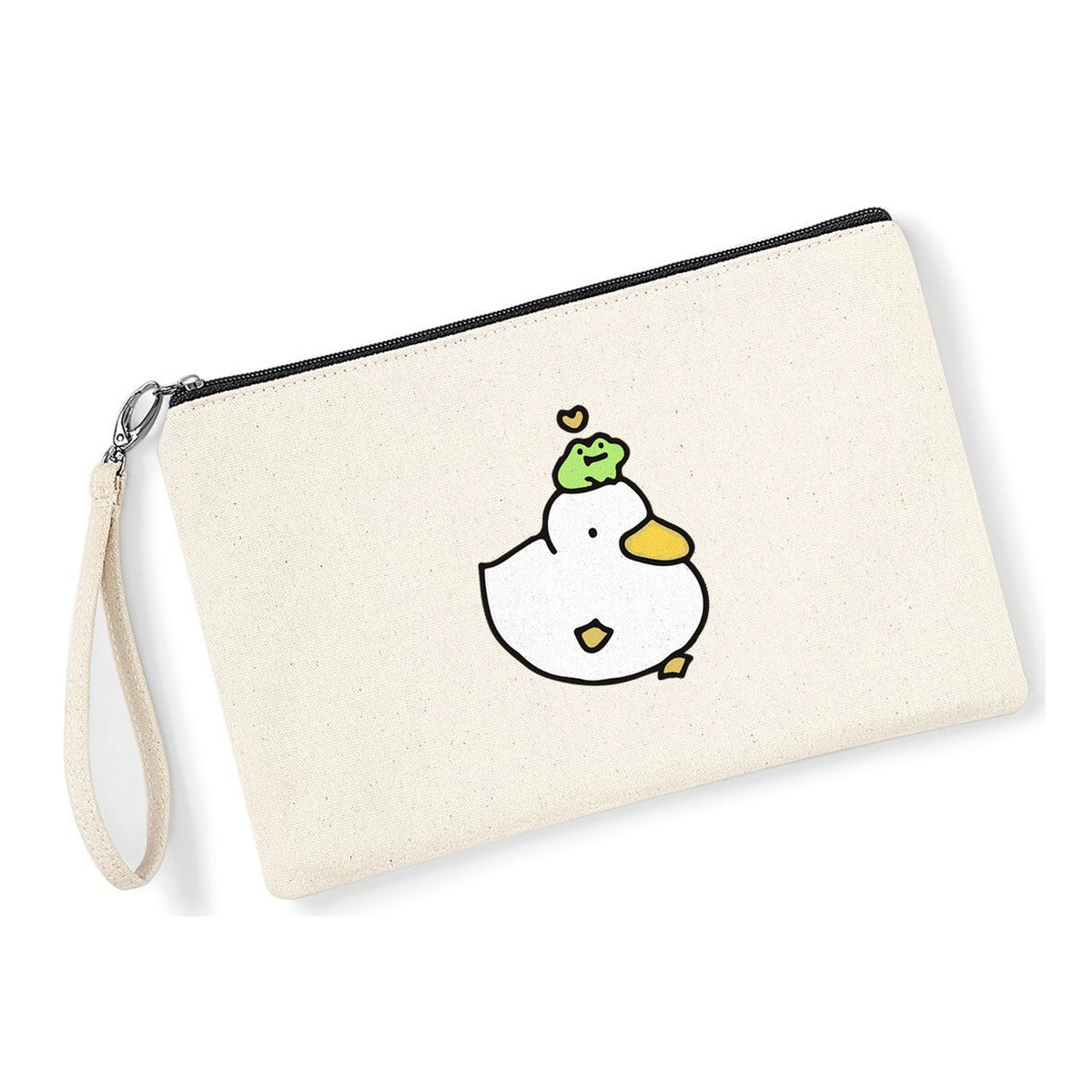 Pochette Amici in cotone canvas zip nera - Maisenza # Forte dei Marmi
