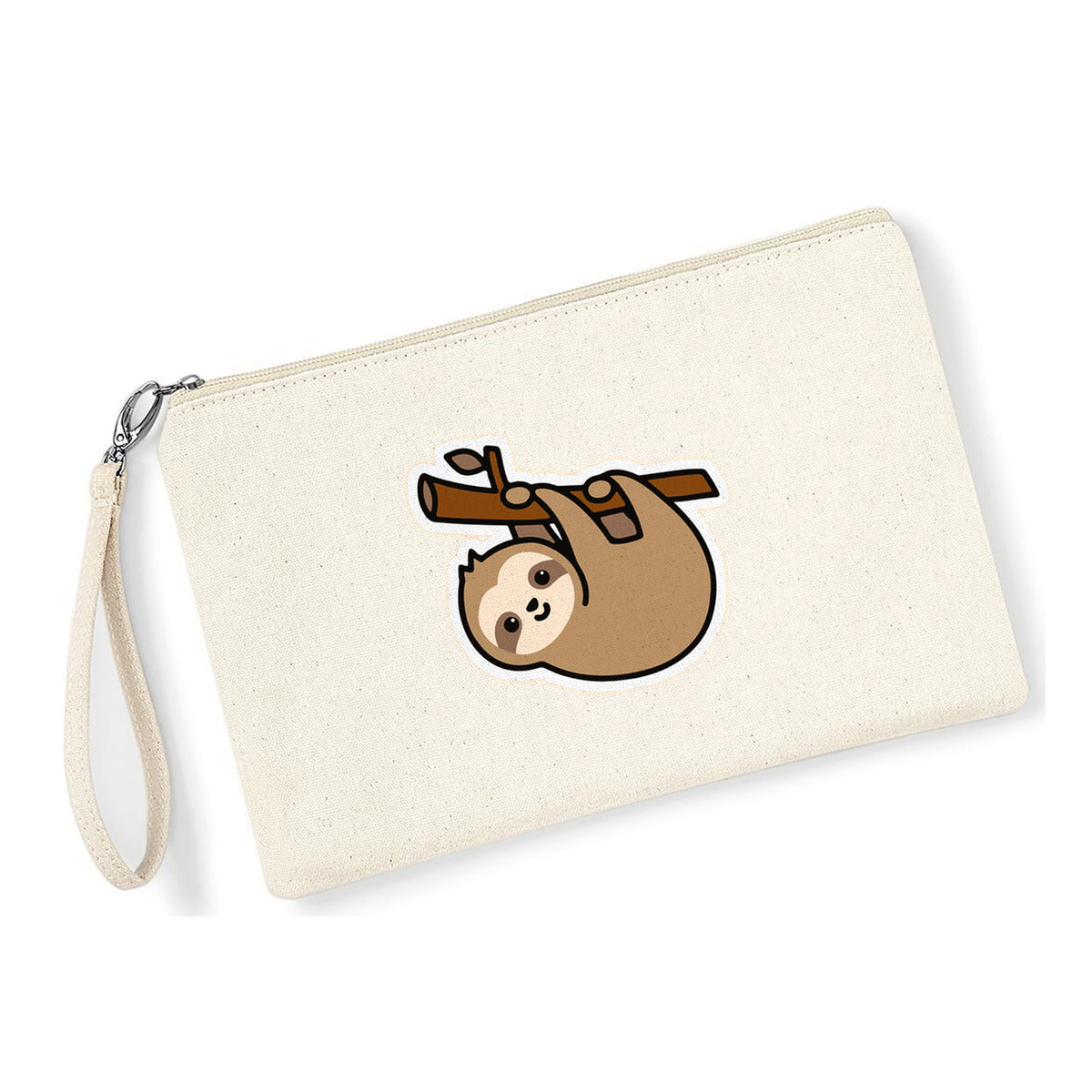 Pochette Bradipo in cotone canvas zip naturale - Maisenza # Forte dei Marmi