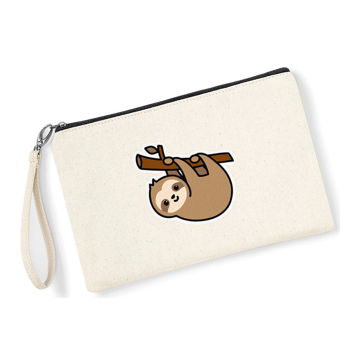 Pochette Bradipo in cotone canvas zip nera - Maisenza # Forte dei Marmi