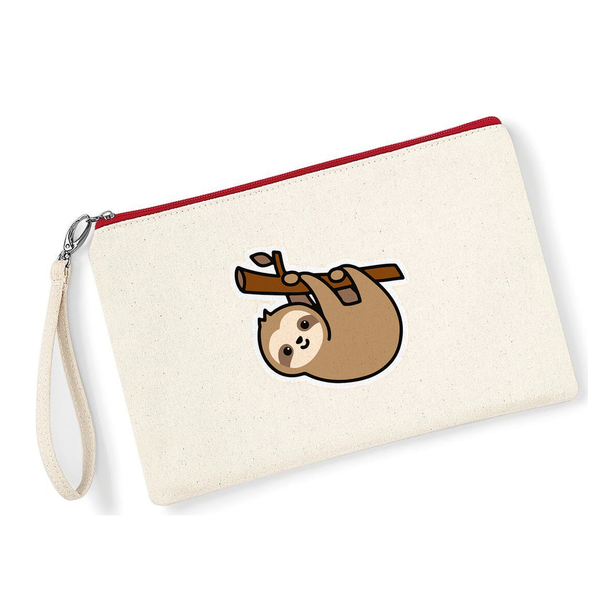 Pochette Bradipo in cotone canvas zip rossa - Maisenza # Forte dei Marmi