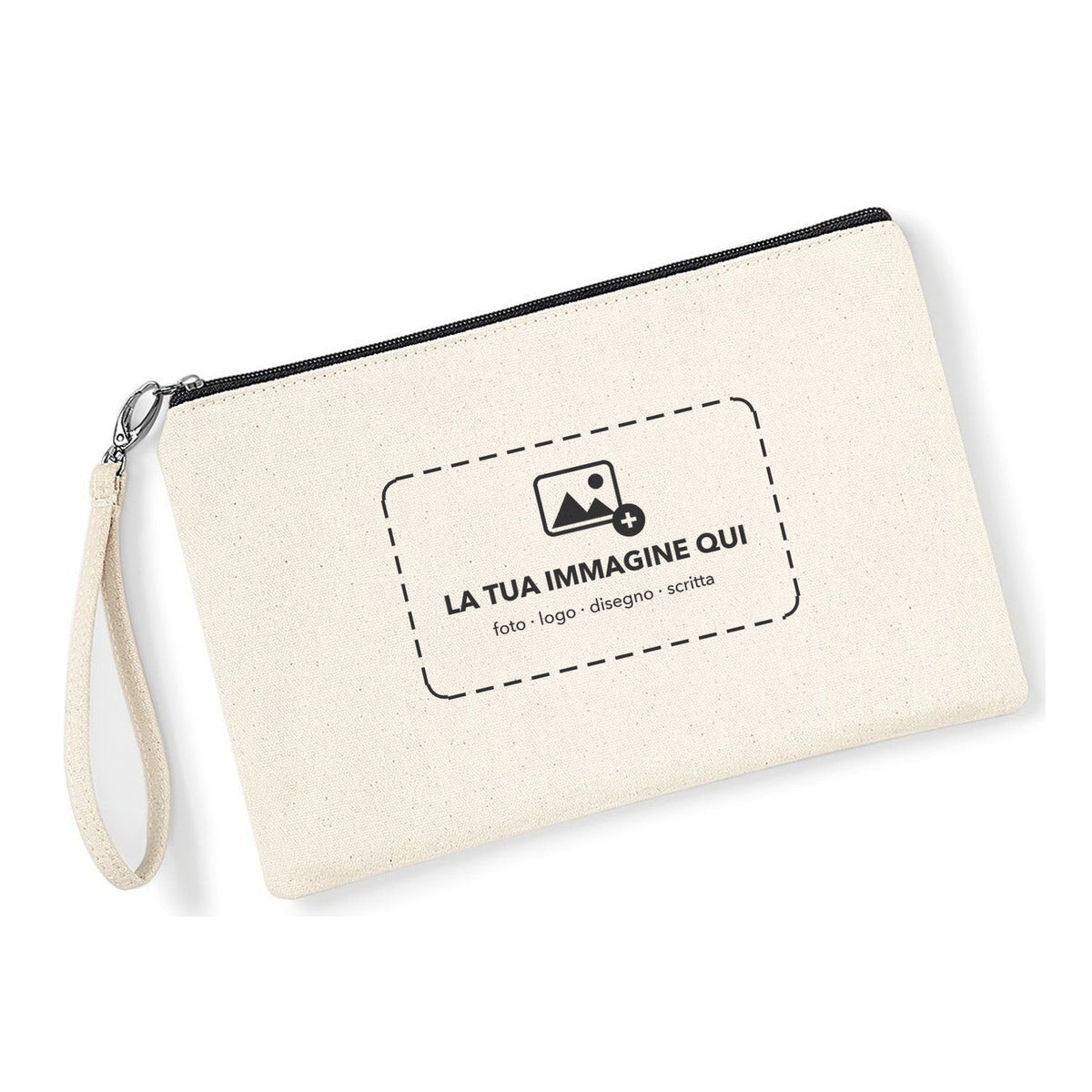 Pochette personalizzata zip nera con la tua immagine - Maisenza #