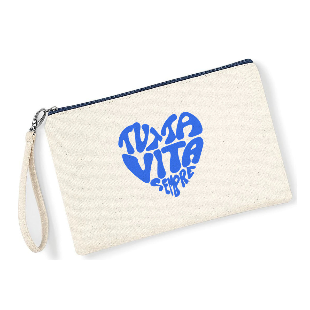 Pochette Tutta Vita Sempre in cotone canvas zip navy - Maisenza #