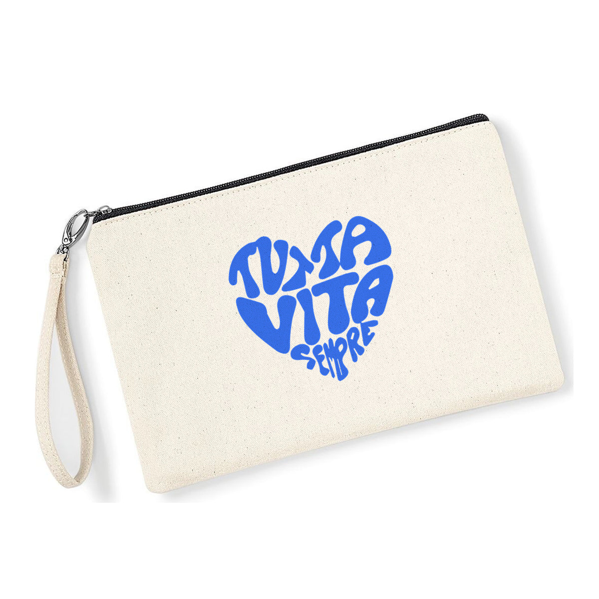 Pochette Tutta Vita Sempre in cotone canvas zip nera - Maisenza #