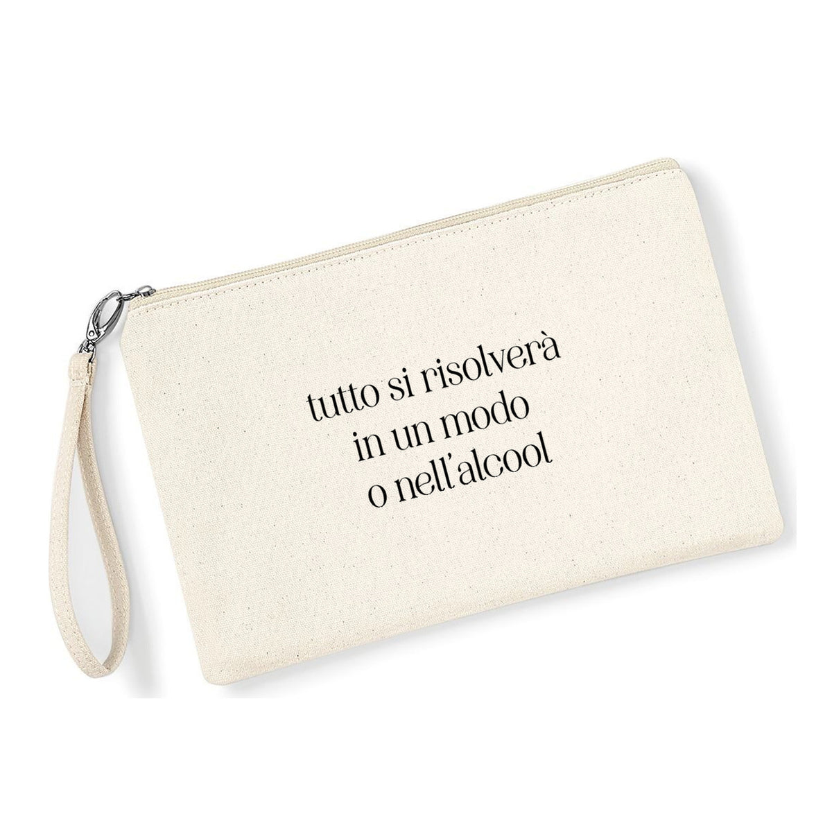 Pochette Tutto si Risolve in cotone canvas zip naturale - Maisenza #