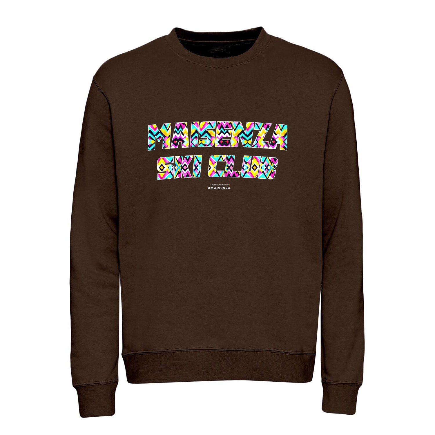 Felpa girocollo Maisenza # Ski Club Crewneck - Cioccolata
