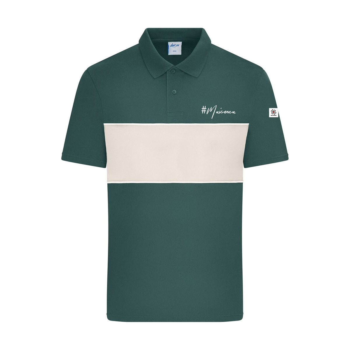 Striped polo Verde fumo/Sabbia - fronte