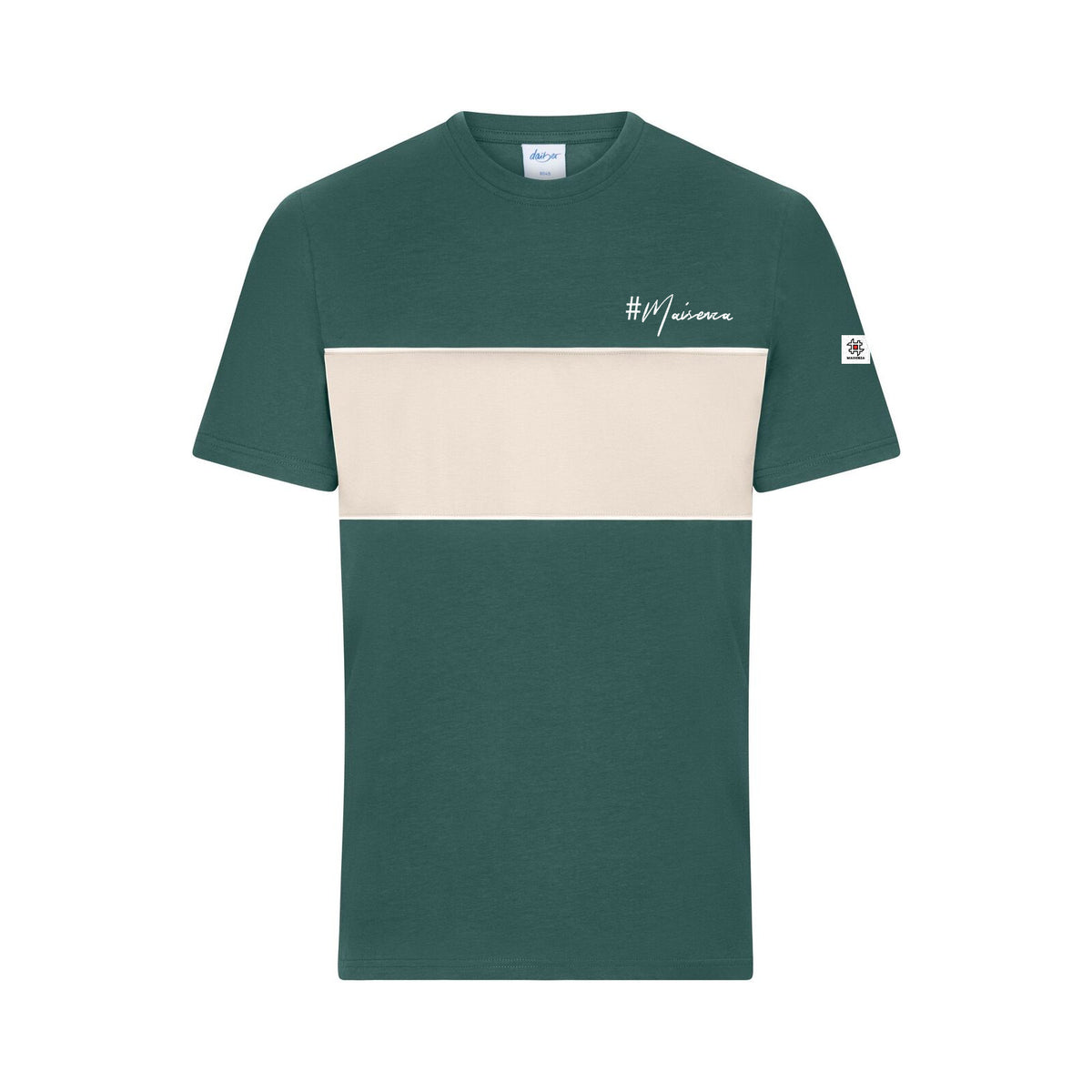 Striped tee Verde fumo/Sabbia - fronte