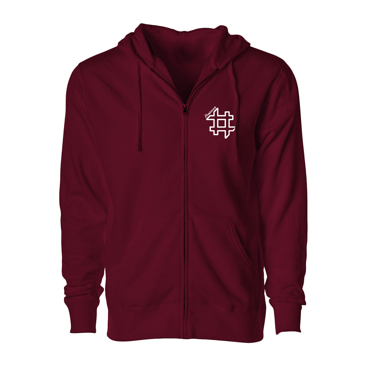 Felpa zip con cappuccio FDM Uomo - Burgundy