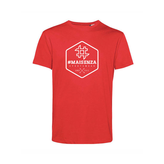 T-shirt organica Box Logo Red - Uomo