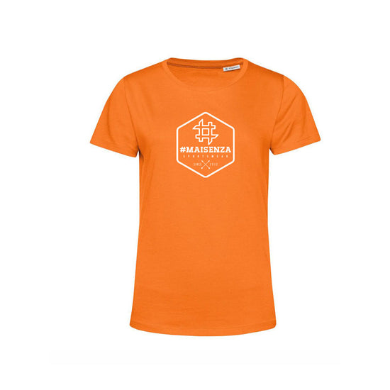T-shirt organica Donna Box Logo - Orange