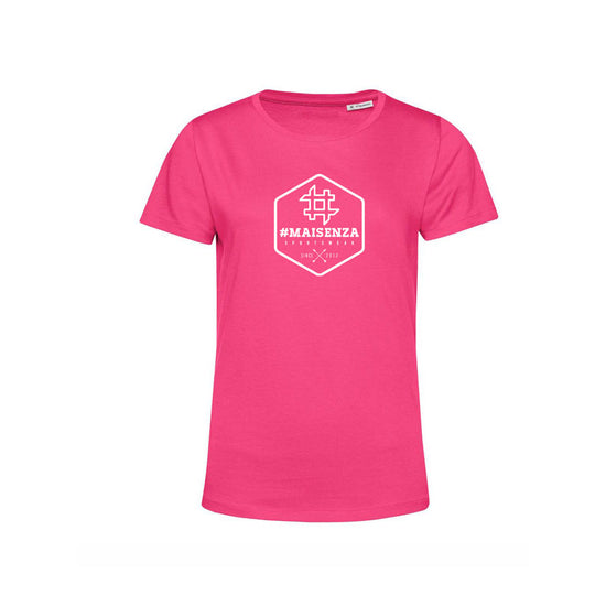 T-shirt organica Donna Box Logo - Pink