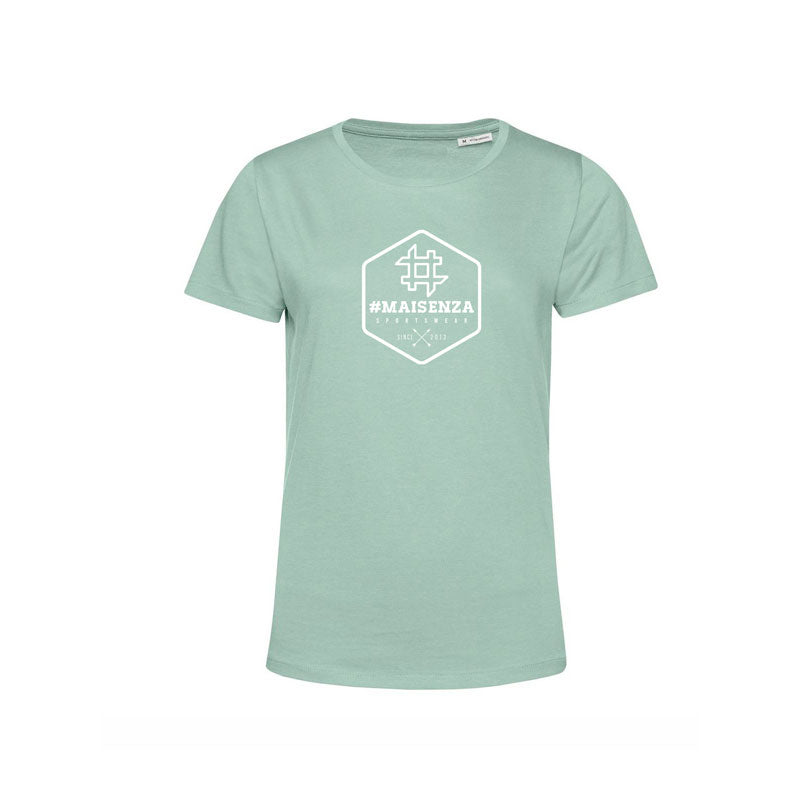 T-shirt organica Donna Box Logo - Sage