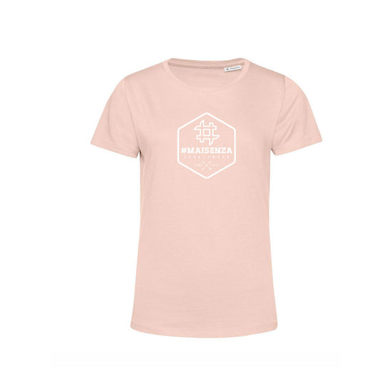 T-shirt organica Donna Box Logo - Soft Rose