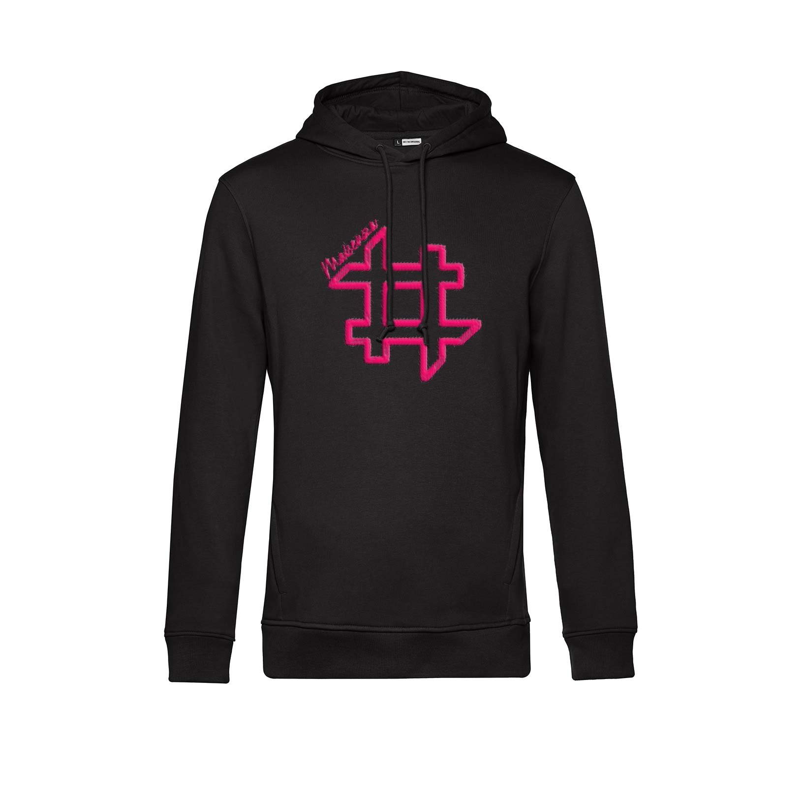 Felpa con cappuccio Organic Hoodie Uomo - Black Pink