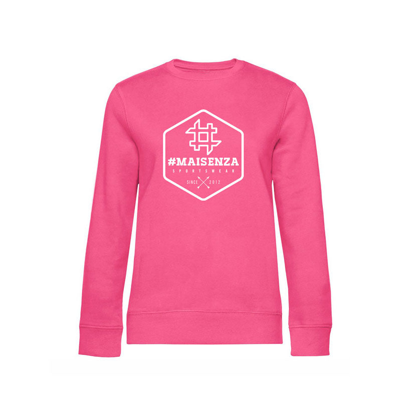 Felpa girocollo Box Logo Pink - Donna