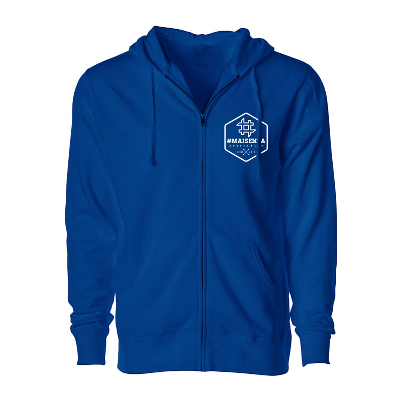 Felpa zip con cappuccio Box Logo Uomo - Royal