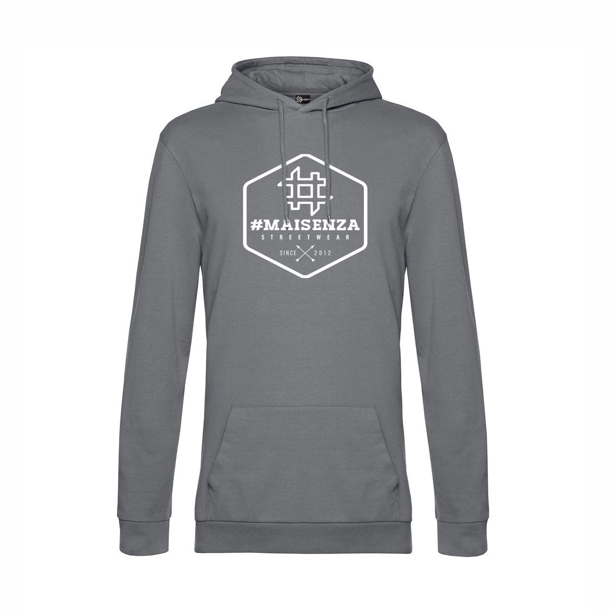 Felpa con cappuccio uomo BOX LOGO - Heather Grey