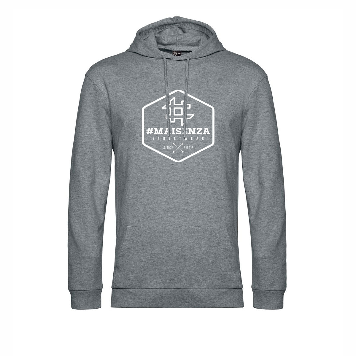 Felpa con cappuccio uomo BOX LOGO - Heather Grey