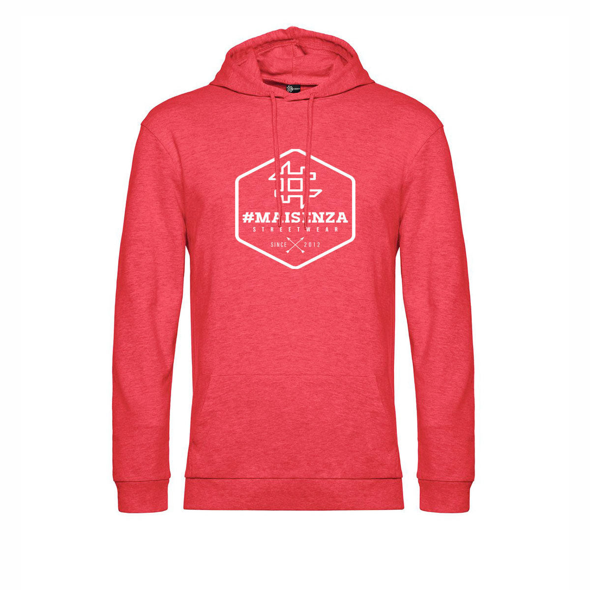 Felpa con cappuccio uomo BOX LOGO - Heather Red