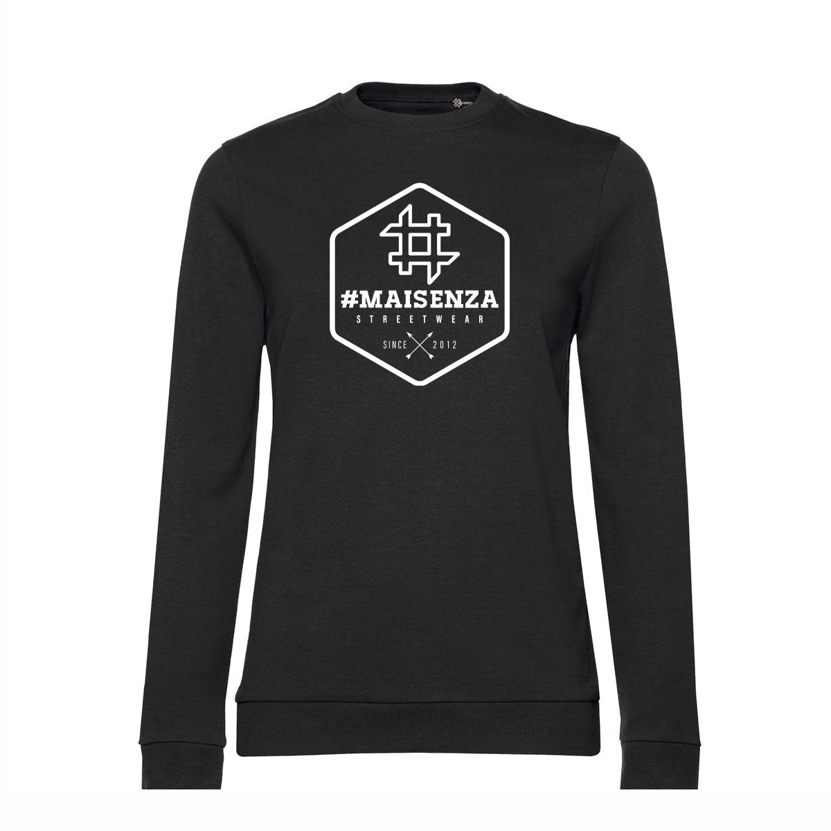 Felpa girocollo donna BOX LOGO - Black Pure