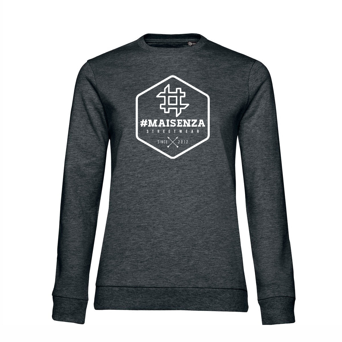 Felpa girocollo donna BOX LOGO - Heather Asphalt