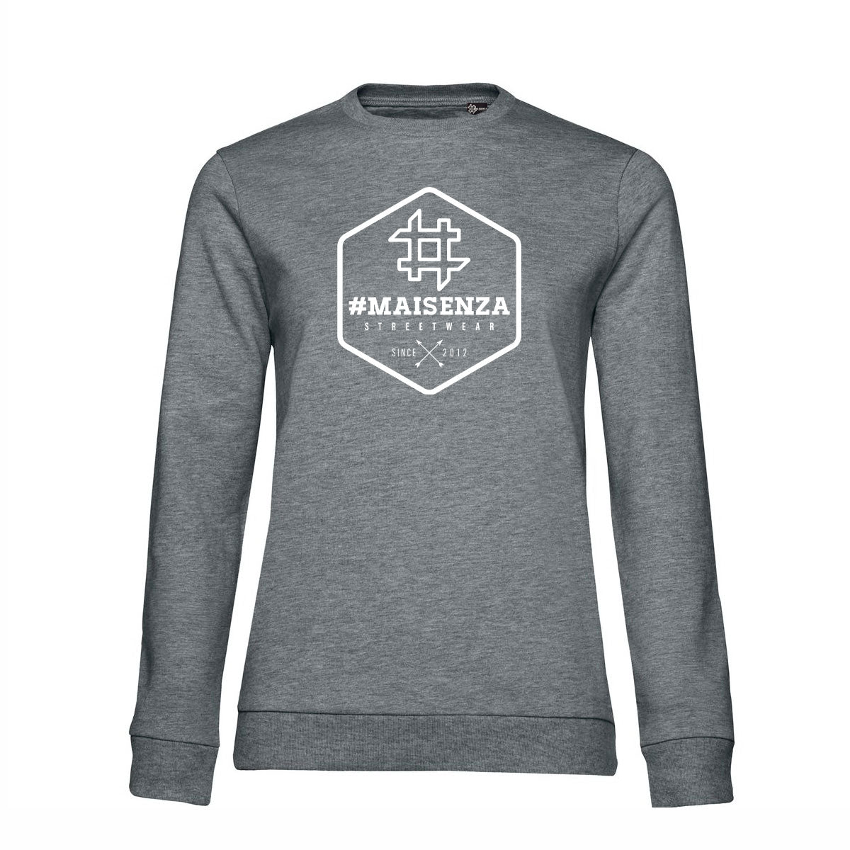 Felpa girocollo donna BOX LOGO - Heather Mid Grey