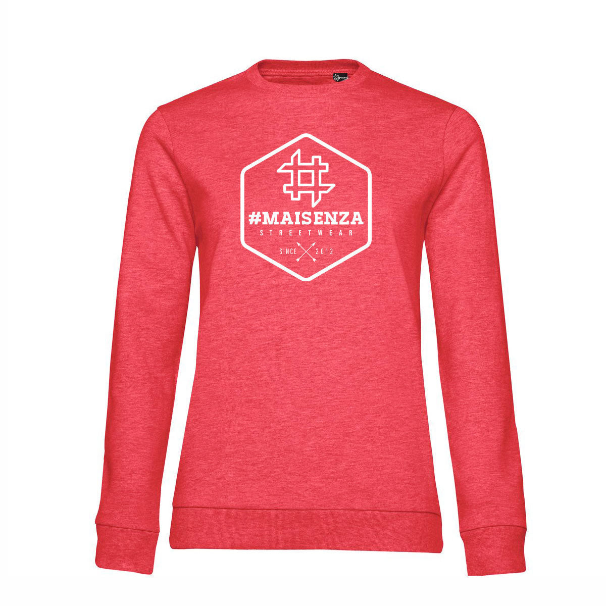 Felpa girocollo donna BOX LOGO - Heather Red