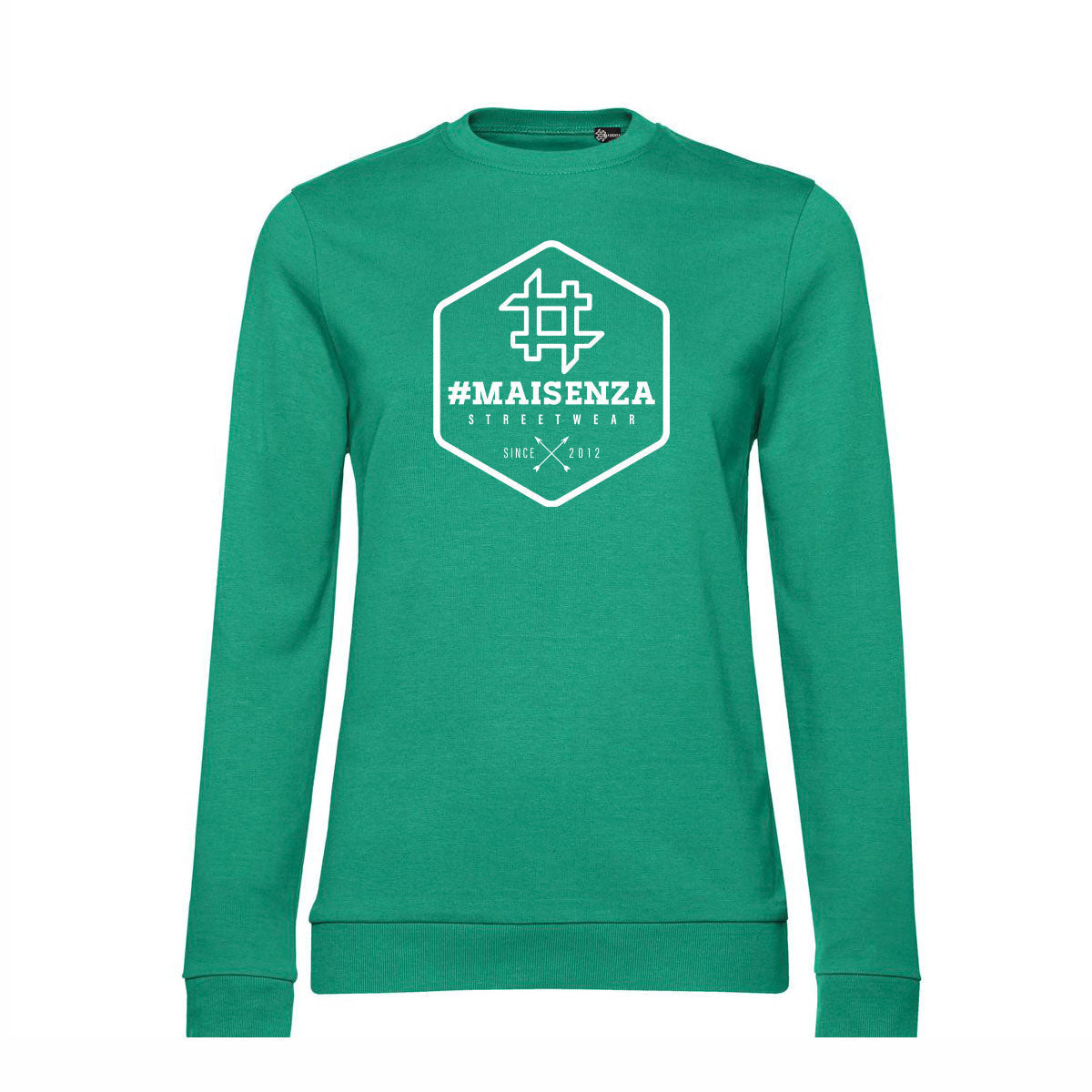 Felpa girocollo donna BOX LOGO - Kelly Green