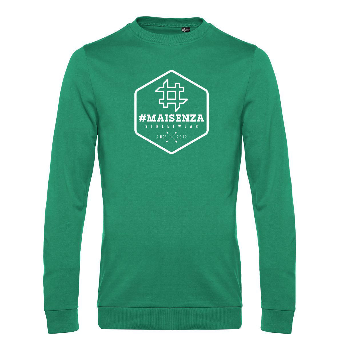 Felpa girocollo uomo BOX LOGO - Kelly Green